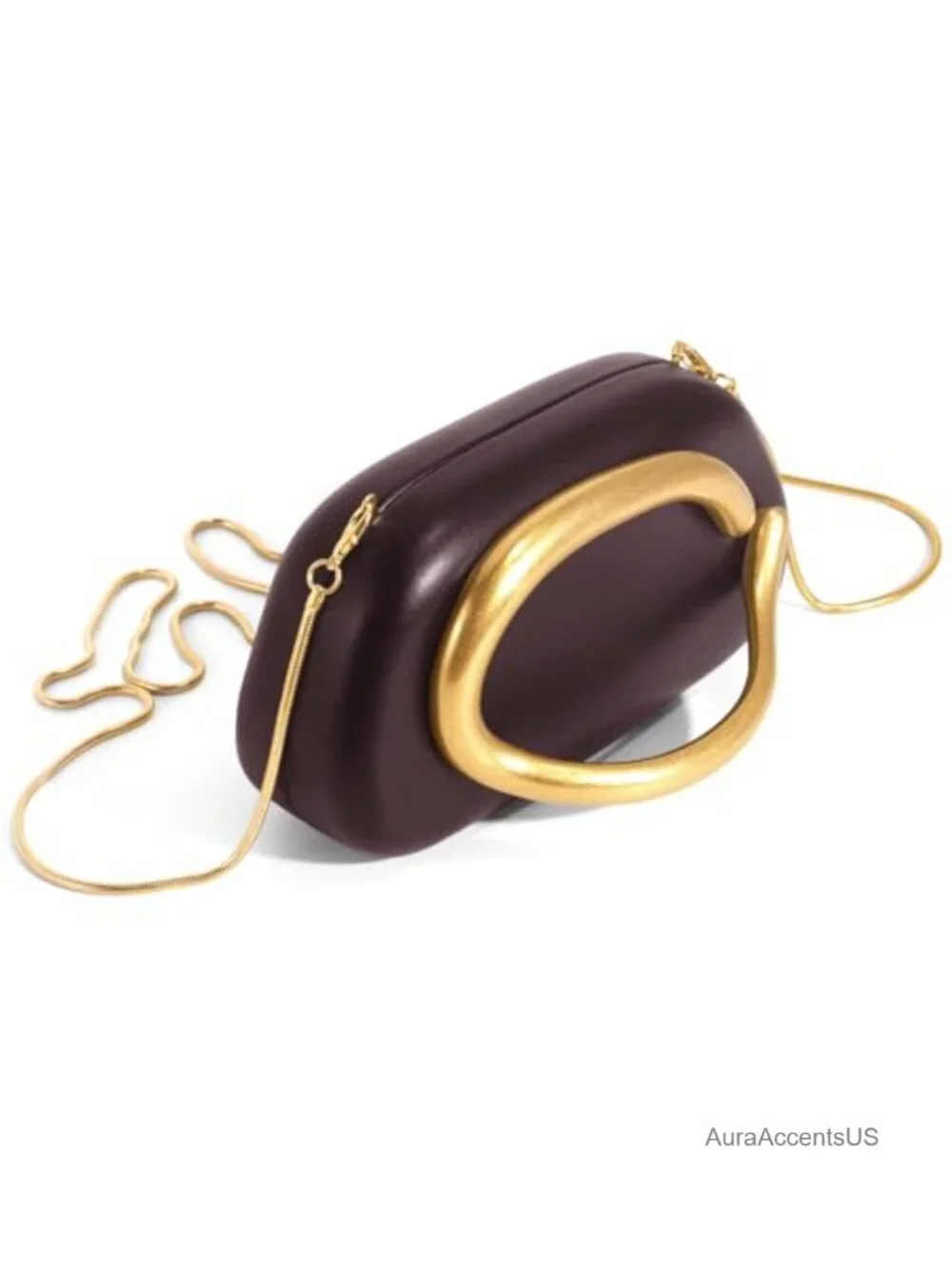 Formal PU Leather/Marble Acrylic Clutch with Chain Evening Bag Trendy Metal
